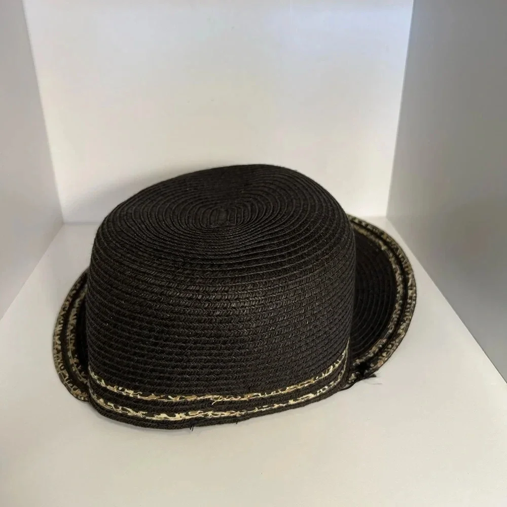 August Hat Company, OS, leopard trim framer hat, 80%, paper, 20%, poly RN #67588